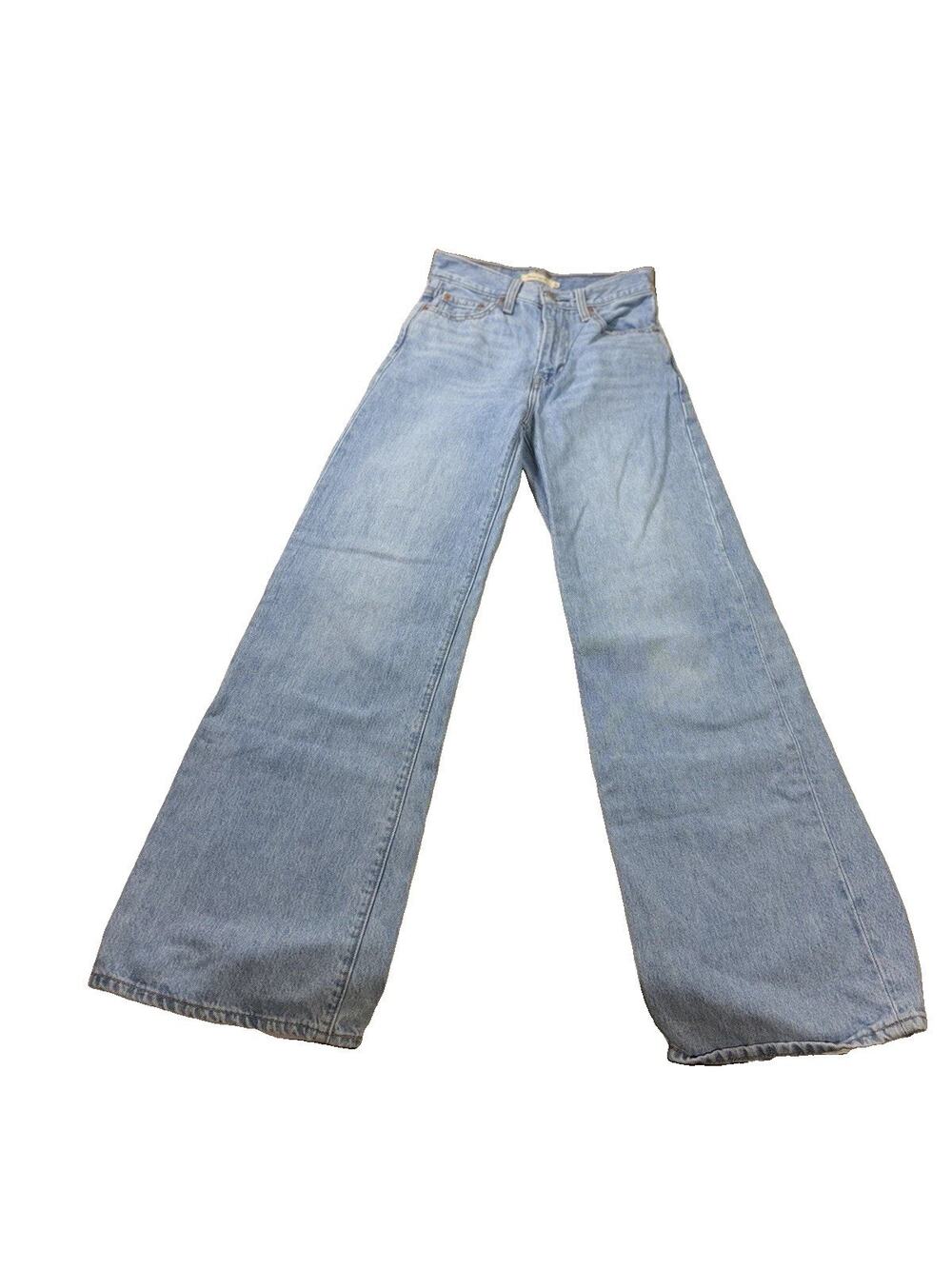 Levi’s Premium Jeans Women’s 24 Ribcage Wide Leg High Rise Light Wash Denim